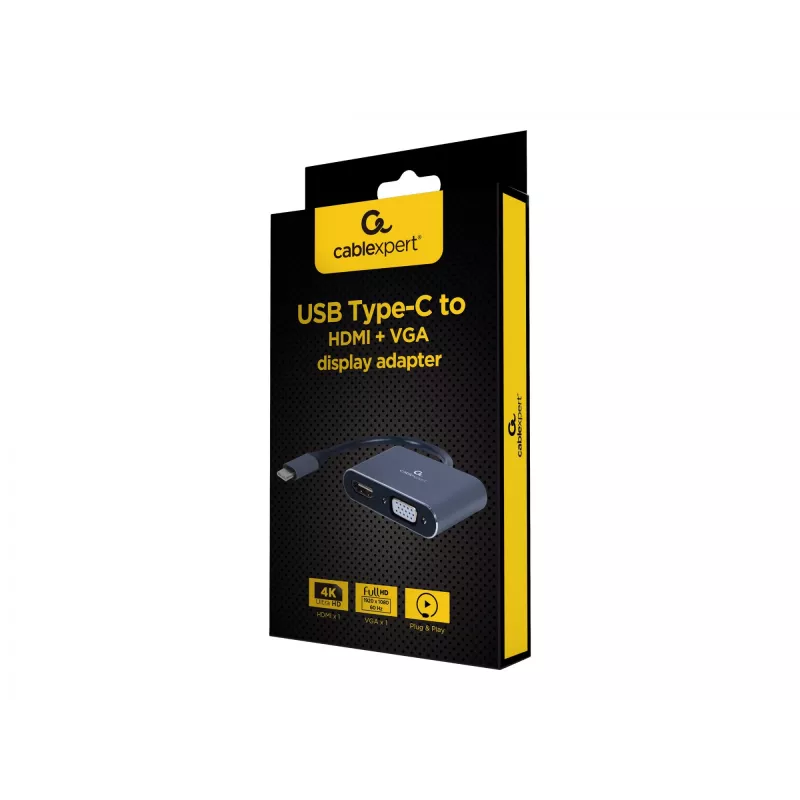 Cablexpert A-USB3C-HDMIVGA-01 USB grafikos adapteris, pilkas