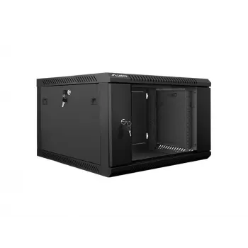 Lanberg prie sienos montuojama montažinė spinta 19'' 6U 600x600 mm juoda (stiklinės durys)