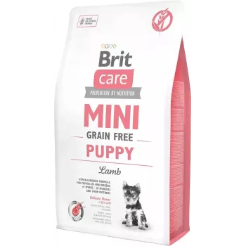 Sausas šunų maistas Brit Mini be grūdų Puppy Lamb — BRIT Care, 7 kg, be grūdų, mažoms veislėms (4–14 kg), baltymai 33%