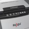 Popieriaus smulkintuvas REXEL Optimum AutoFeed+ 100X — 100 lapų automatinis padavimas, 4 x 28 mm kryžminis pjovimas, 34 L dėžė, aliuminis
