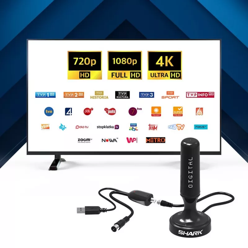 Automobilinė DVB-T antena Shark SHA301CAR su aktyviu stiprintuvu transporto priemonės TV priėmimui