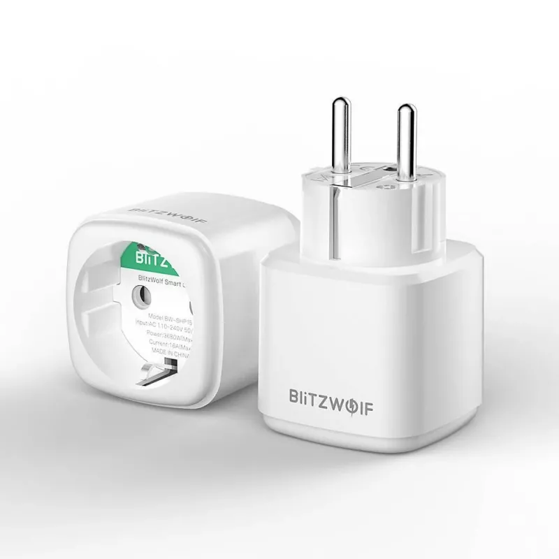 Išmanusis lizdas BlitzWolf BW-SHP15 ZigBee 3680W — į sieną montuojamas Wi‑Fi/ ZigBee suderinamas maitinimo lizdas