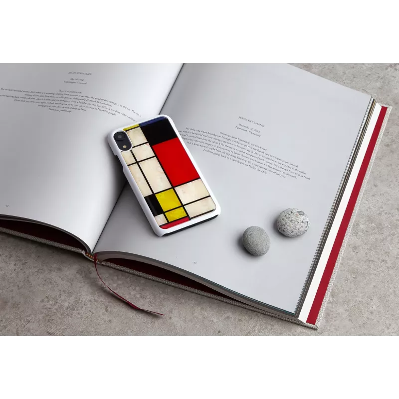 iKins išmaniojo telefono dėklas iPhone XR Mondrian White — apsauginis kietas galinis dangtelis