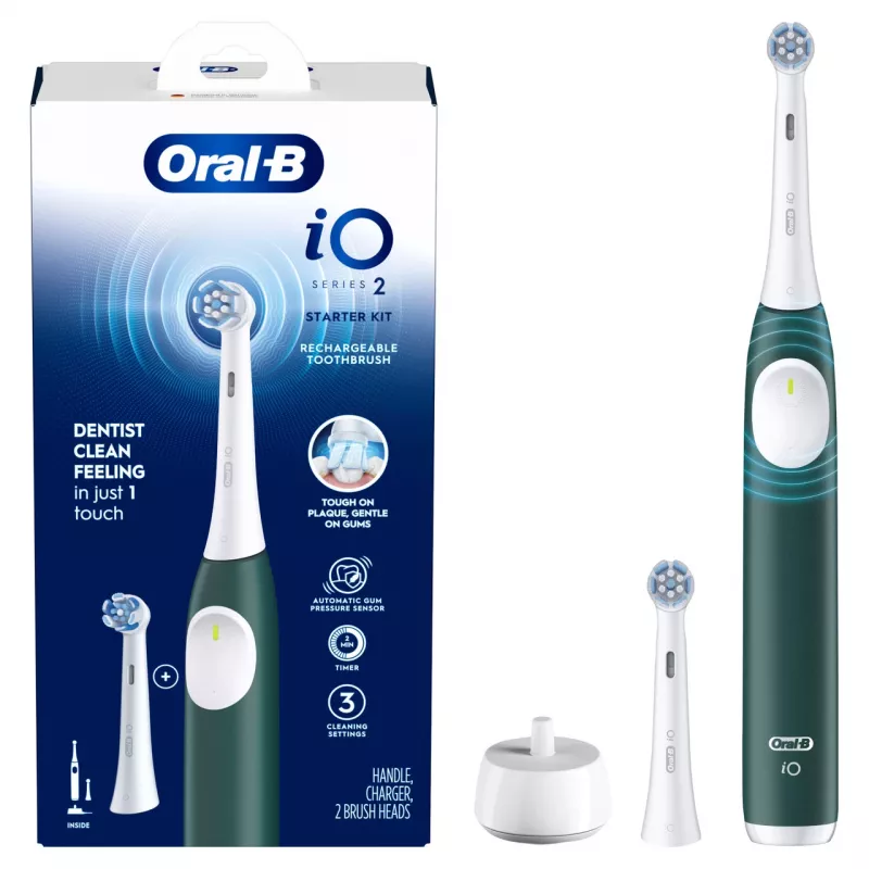 Elektrinis dantų šepetėlis Oral‑B iO Series 2 Forest Green Special Edition — tamsiai žalia / balta