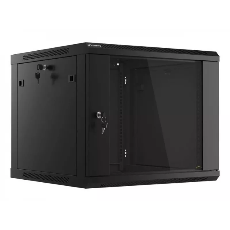 Sieninis stovas LANBERG 9U 19 colių WF01-6609-10B, 600×600×507 mm, 60 kg, IP20, juodos spalvos