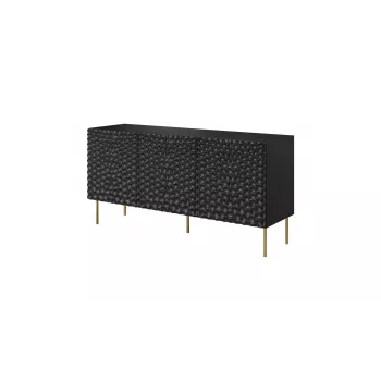 Komoda cama meble HOLE 152x42,5x74,5 cm matinė juoda, medžio drožlių plokštė, 16 mm karkasas