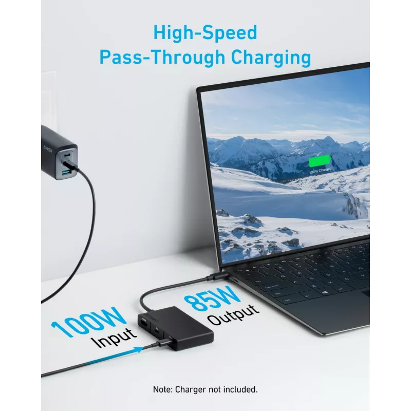 „Anker 332“ laidinis USB 3.2 Gen 1 Type-C juodas 100W 4K Ultra HD
