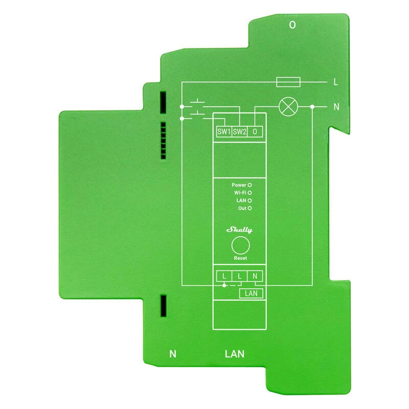 Shelly Pro Dimmer 1 DIN bėgio išmanusis jungiklis, 1 kanalas