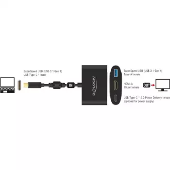 DeLOCK - Išorinis vaizdo adapteris - VL101 - USB-C 3.1 - HDMI - Pilka - mažmeninė prekyba (62991)