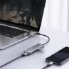 USB šakotuvas Aukey CB-H36 — 4 prievadų USB 3.2 Gen 1 Type-A, prieglobos USB 2.0, 5000 Mbit/s, aliuminis sidabrinis