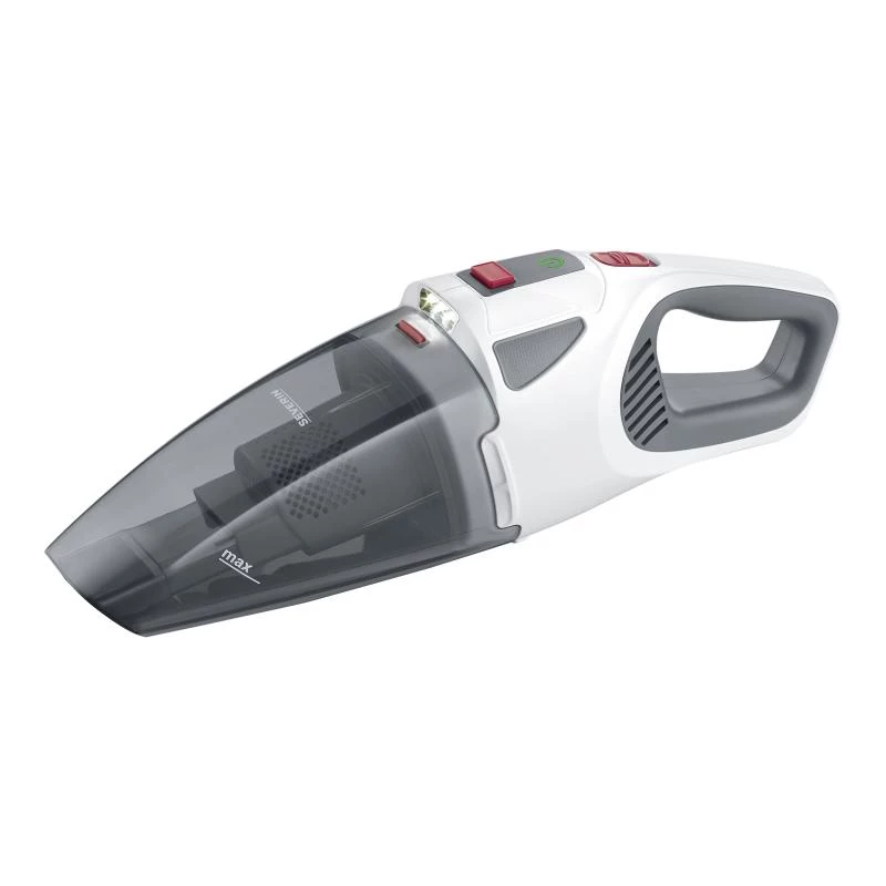 “Severin HV 7146” belaidis dulkių siurblys / elektrinė šluota, akumuliatorinis, sausam ir šlapiam valymui, UltraFine, 120 W, pilka, raudona, balta, 2,2 Ah