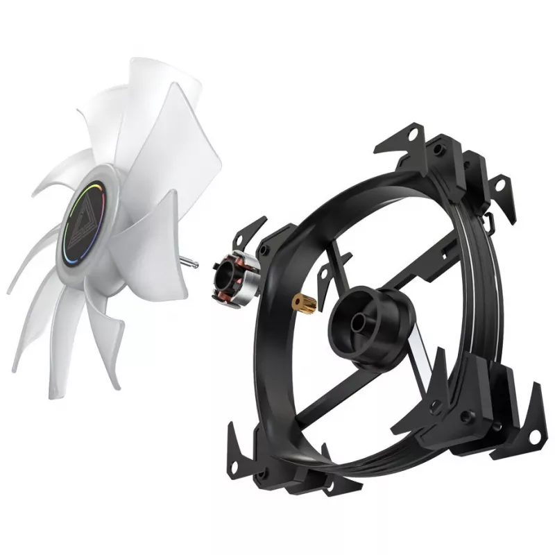 Korpuso ventiliatorius Montech HP140 ARGB PWM 140 mm (3 vnt. pakuotė) — 140 mm ARGB PWM aušinimo ventiliatoriai, 3 vnt. pakuotė