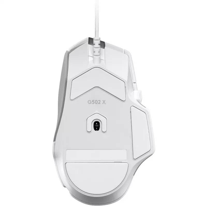Žaidimų pelės rinkinys „Logitech G G502 X“ su kietu žaidimų pelės kilimėliu „G240“ – dešiniarankė, optinė 25600 DPI, USB Type-A, 13 mygtukų, balta