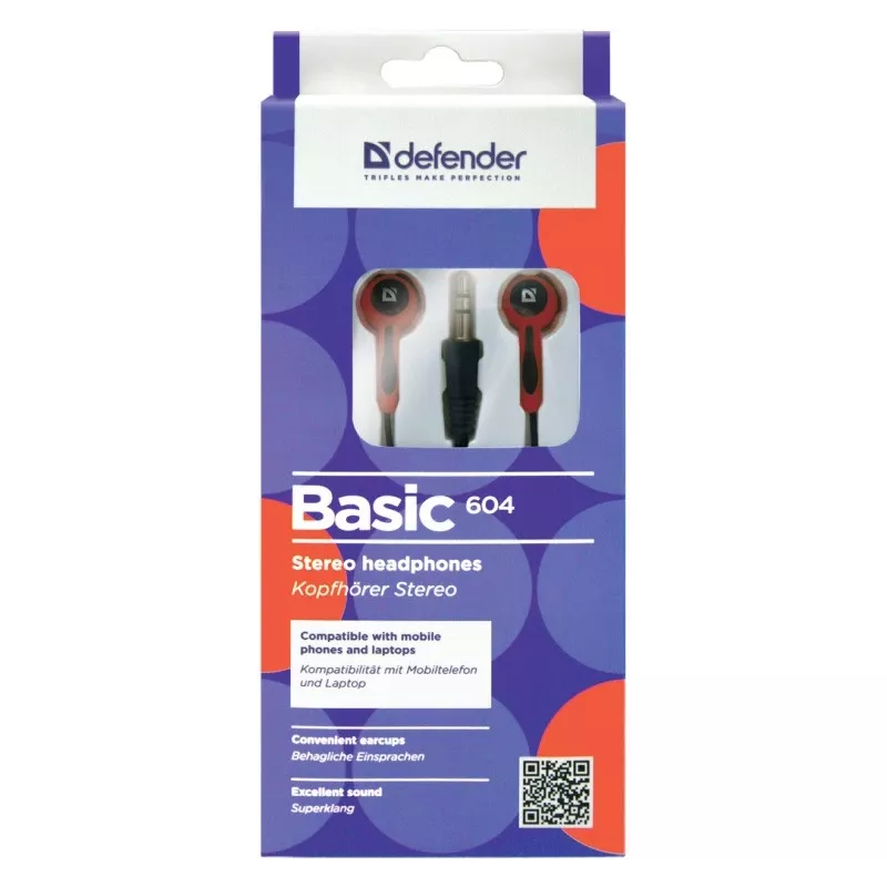 Ausinės Defender BASIC 604 juoda-raudona