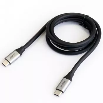 USB C į C duomenų ir įkrovimo laidas Unitek C14082ABK 1 m, USB 3.2 Gen 2 (10 Gbit/s), 100 W PD, juodas