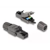 Tinklo kabelis DeLOCK RJ45 kištukas Cat.8.1 STP be įrankių juodas