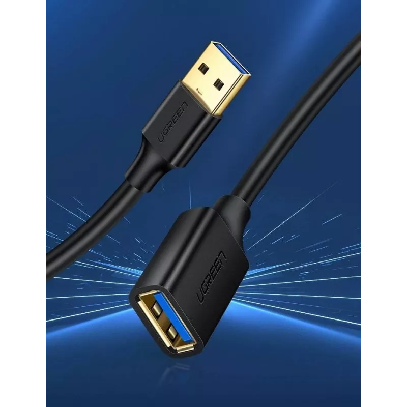 Ugreen ilginamojo kabelio adapteris USB 3.0 (moteriška) į USB 3.0 (vyriška) 2 m (juodas)