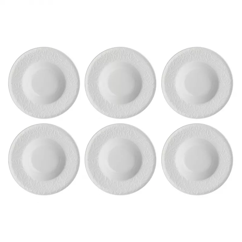 Sriubos lėkštės LA PORCELLANA BIANCA Bosco White 23 cm, 6 vnt. rinkinys