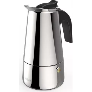 Xavax Stovetop Espresso Maker nerūdijantis plienas 4 puodeliams, kaitlentės kavos virimo aparatas, tinka indukcijai, 200 ml (00111274)
