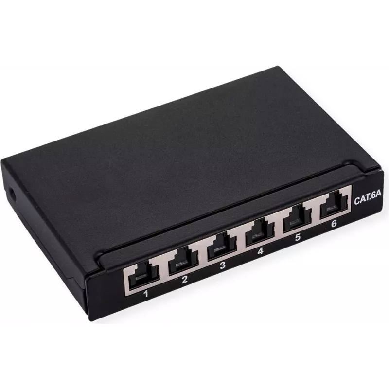 ROLINE Mini-Patchpanel 6xRJ45 Shielded Cat.6A/Kl.EA 0.5HE (26.11.0299)