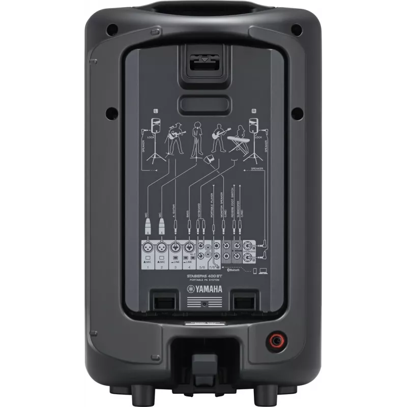 Laisvai pastatoma garso sistema YAMAHA Stagepas 400BT — 400 W, 2 juostų, 10 kanalų maišytuvas, Bluetooth 4.1, juoda