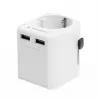 Universal travel adapter GEMBIRD TPA-EU2A12-01-W 12W USB power adapter for international outlets