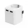 Universal travel adapter GEMBIRD TPA-EU2A12-01-W 12W USB power adapter for international outlets
