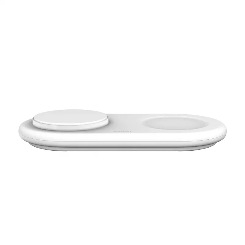 Belkin WIZ021VFWH – 2-in-1 belaidis įkrovimo kilimėlis su Qi2 technologija 15 W, baltas