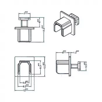 Kištukinio lizdo apsauginis gaubtelis DELOCK 64010, polipropilenas, juodas, 12,2 × 15,2 × 12 mm, pakuotėje 10 vnt.