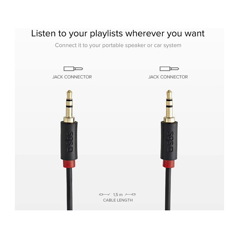 Sbs TECABLE35KR ryšio priedas, juodas
