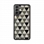 Apsauginis telefono dėklas iKins Samsung Galaxy S21+ — piramidės raštas, juodas