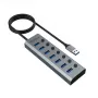 USB šakotuvas Akasa AK-HB-21BKCM aliuminis USB 3.2 Gen 1 5000 Mbit/s