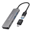 GRAUGEAR G-HUB2A2C-AC sąsajų šakotuvas USB 3.2 Gen 1 (3.1 Gen 1) Type-A + Type-C 5000 Mbit/s sidabrinis