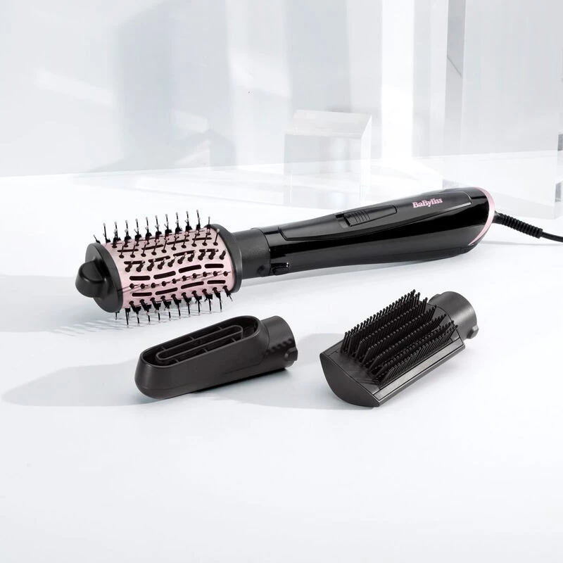 Karšto oro šepetys BABYLISS Style Smooth 1000 Airflow AS128E, 1000 W, juodas, 3 šepečiai, joninė technologija, reguliuojamas termostatas