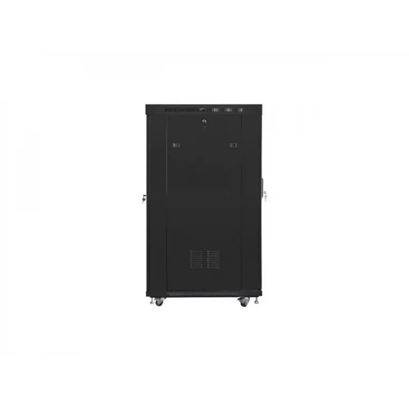 Laisvai pastatoma spinta 19 colių 22U 800x1000 stiklinės durys LCD (plokščia pakuotė) V2 juoda