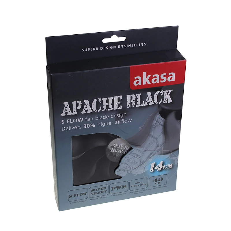 AKASA AK-FN062 140 mm juodas korpuso ventiliatorius