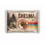 Šlapias kačių ėdalas SHELMA pakelis 4×85 g — pilnavertis suaugusių kačių pašaras su lašiša, menke, jautiena, vištiena