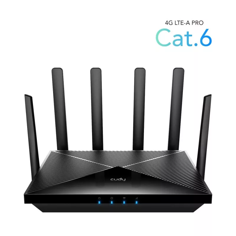Cudy naujas 4G LTE Cat 6 WiFi maršrutizatorius, Qualcomm mikroschemų rinkinys, LTE modemo maršrutizatorius, dviguba SIM 4G korinis maršrutizatorius, AC1200 dviejų juostų WiFi, 4 Gigabit prievadai, OpenVPN, W