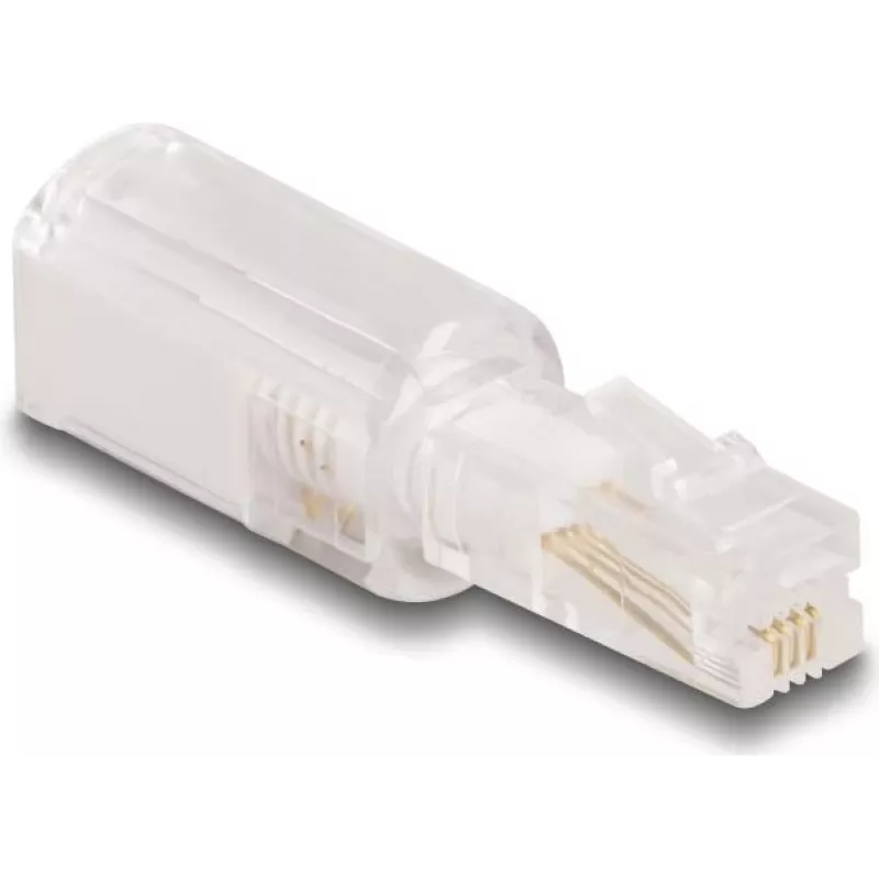 Kabelio jungties adapteris DeLOCK 88169 RJ10 permatomas baltas auksuotas