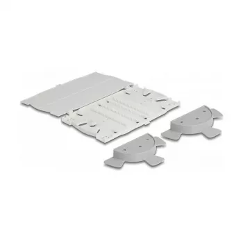 DELOCK Skaidulų optikos sujungimo kasetė 24 skaiduloms balta pilkai balta plastikinė 179x100x9mm