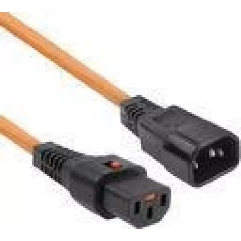 ACT maitinimo laidas C13 IEC Lock C14 oranžinis 1 m PC938 230V 10A