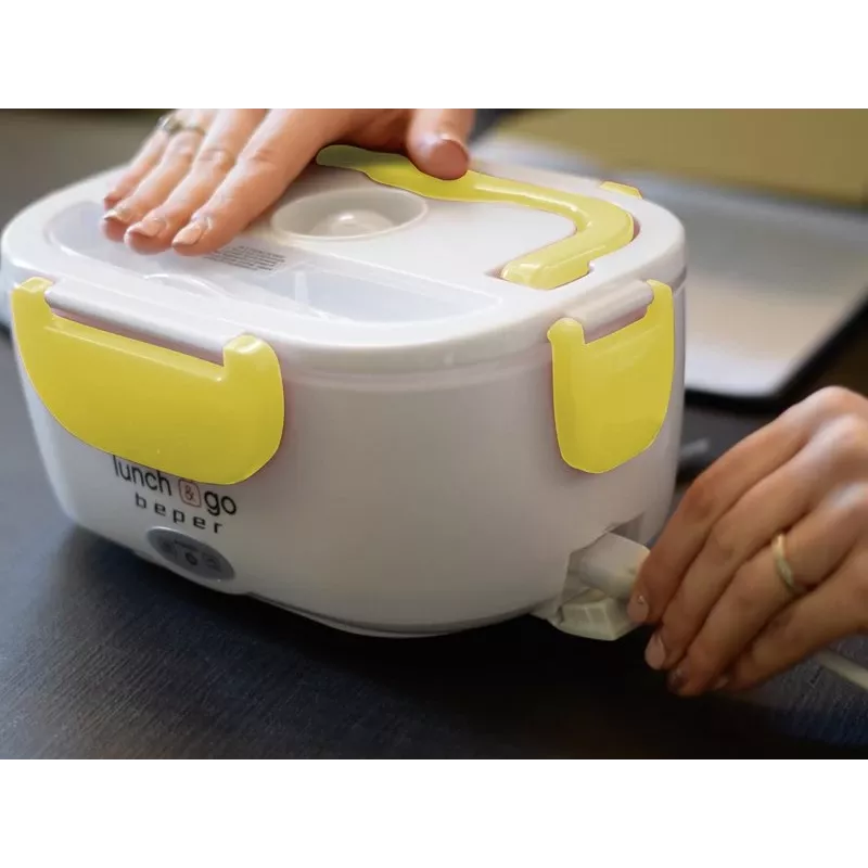 Elektrinė pietų dėžutė Beper 90.920G - 1 L maisto šildytuvas, geltona