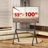 TV stovas MACLEAN MC-114 B nešiojamas grindų stovas 55–100 colių ekranams, maks. apkrova 120 kg, VESA 200x200–900x600, aukštis 115–152 cm, juodas, lentyna