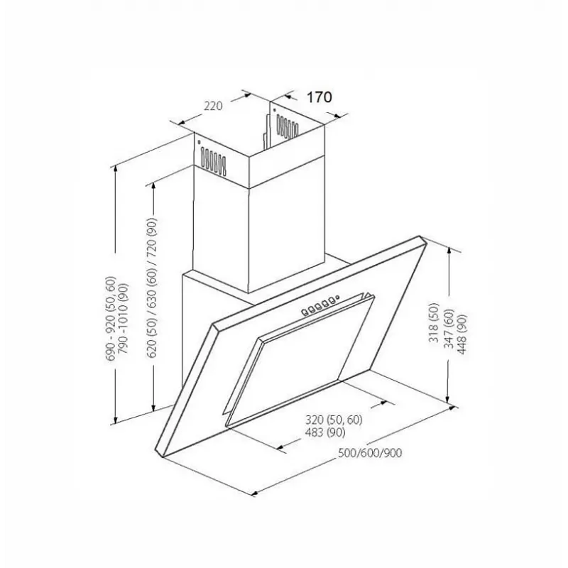 AKPO WK-4 Juoda 2.0 60 GRAY/Pilka GLASS T300 Linear LED/Controller gaubtas