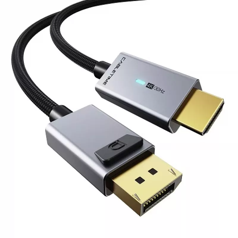 DisplayPort į HDMI kabelis CABLETIME CA914609, 1 m, 4K@30Hz