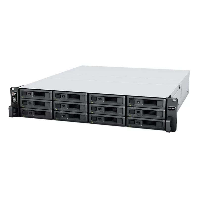 Synology RackStation RS2423+ NAS/saugojimo serveris stelaže (2U) Ryzen Embedded V1780B 8 GB DDR4 0 TB DiskStation Manager juoda, pilka