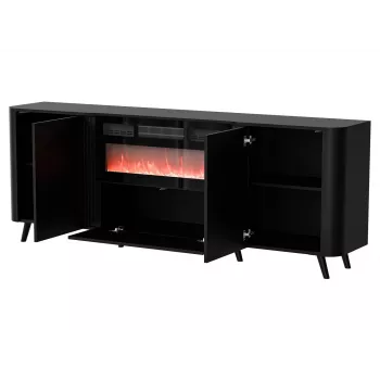 Komoda Cama Meble Volare 200 x 39 x 75 cm, juoda, medžio drožlių plokštė, 16 mm rėmas