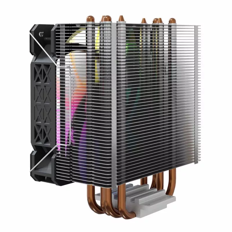 CPU oro aušintuvas SAVIO SAVGCOVORTEXX2ARGB su 4 šilumos vamzdeliais, 120 mm ARGB ventiliatoriumi, juodas