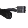Ventiliatoriaus šakotuvas DeepCool FH-04 — 20 kontaktų ATX į 4× 3 kontaktų Molex, 0,55 m kabelis, juodas
