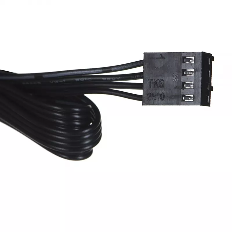 Ventiliatoriaus šakotuvas DeepCool FH-04 — 20 kontaktų ATX į 4× 3 kontaktų Molex, 0,55 m kabelis, juodas